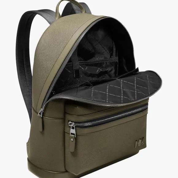 Michael Kors Olive Backpack for Mens Edison Dome Leather Backpack